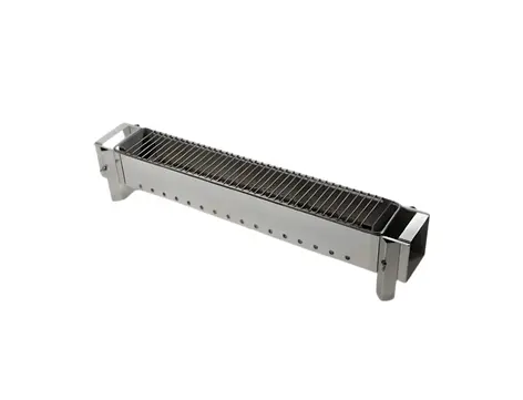 Gril à brochettes inox modèle long et étroit