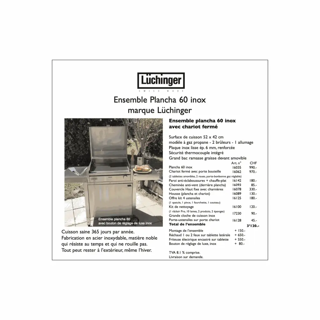 Ensemble Plancha 60