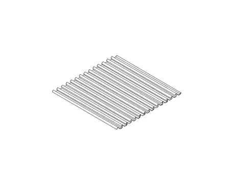 Grille à lamelles inox 43 x 20 cm