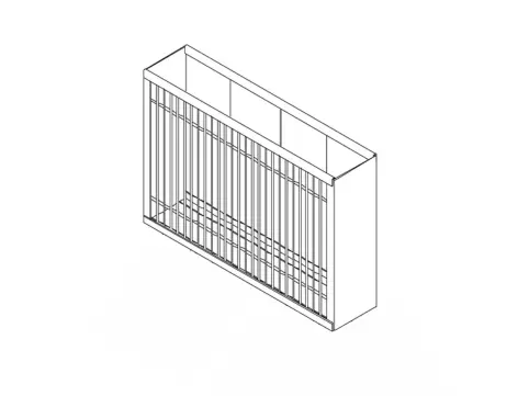 [21080] Bac à charbon vertical inox sans pied 80 x 30 x 10 cm