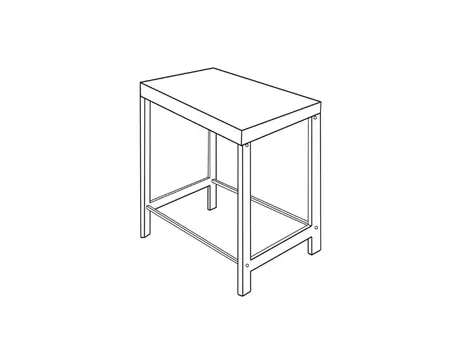 Table démontable inox 58 x 39 x H 80 cm, 