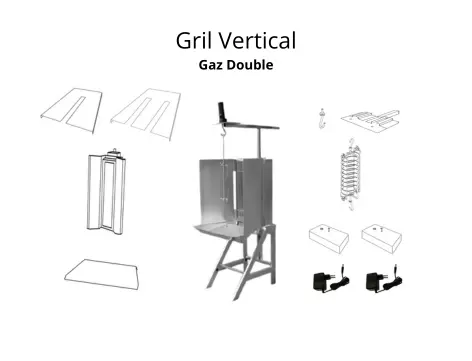 [99004] Gril Vertical - Gaz Double