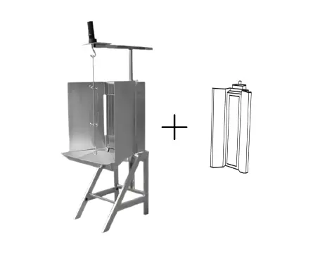 [10055] Gril Vertical inox Modèle à charbon et à gaz